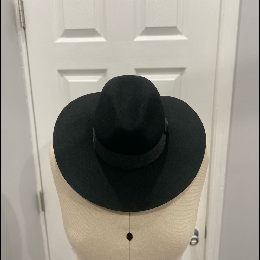 Black wide brim hat | Sz L